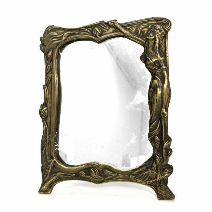 Art Nouveau Bronze Table Psyche Mirror