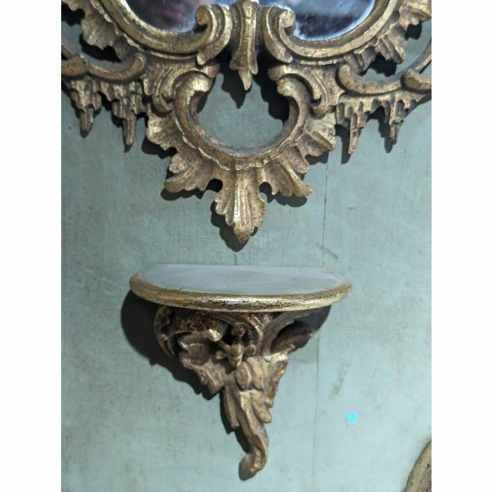 20th Century Louis XV Style Gilded Lacquered Trumeau Wall Mirror photo Home Decor