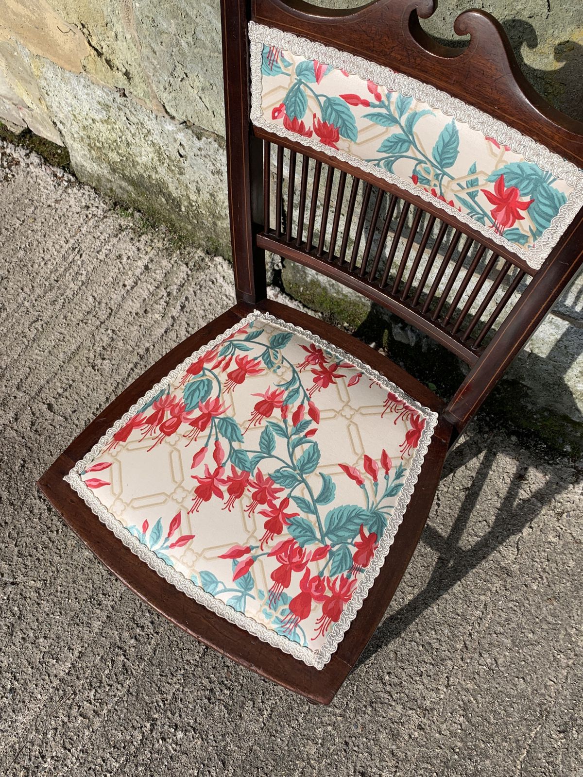 Antique Children's Chair With Vintage Laura Ashley Fabric photo Furniture