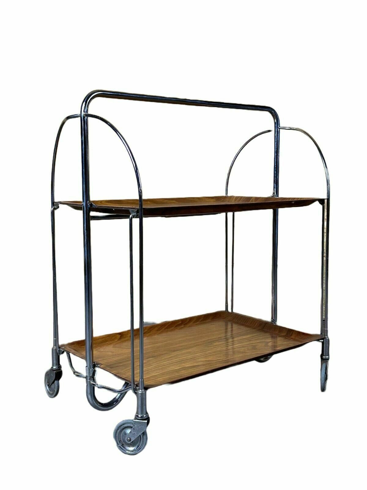 60s 70s Serving Trolley Dinette Side Table Space Age Brown Design 60s 70s