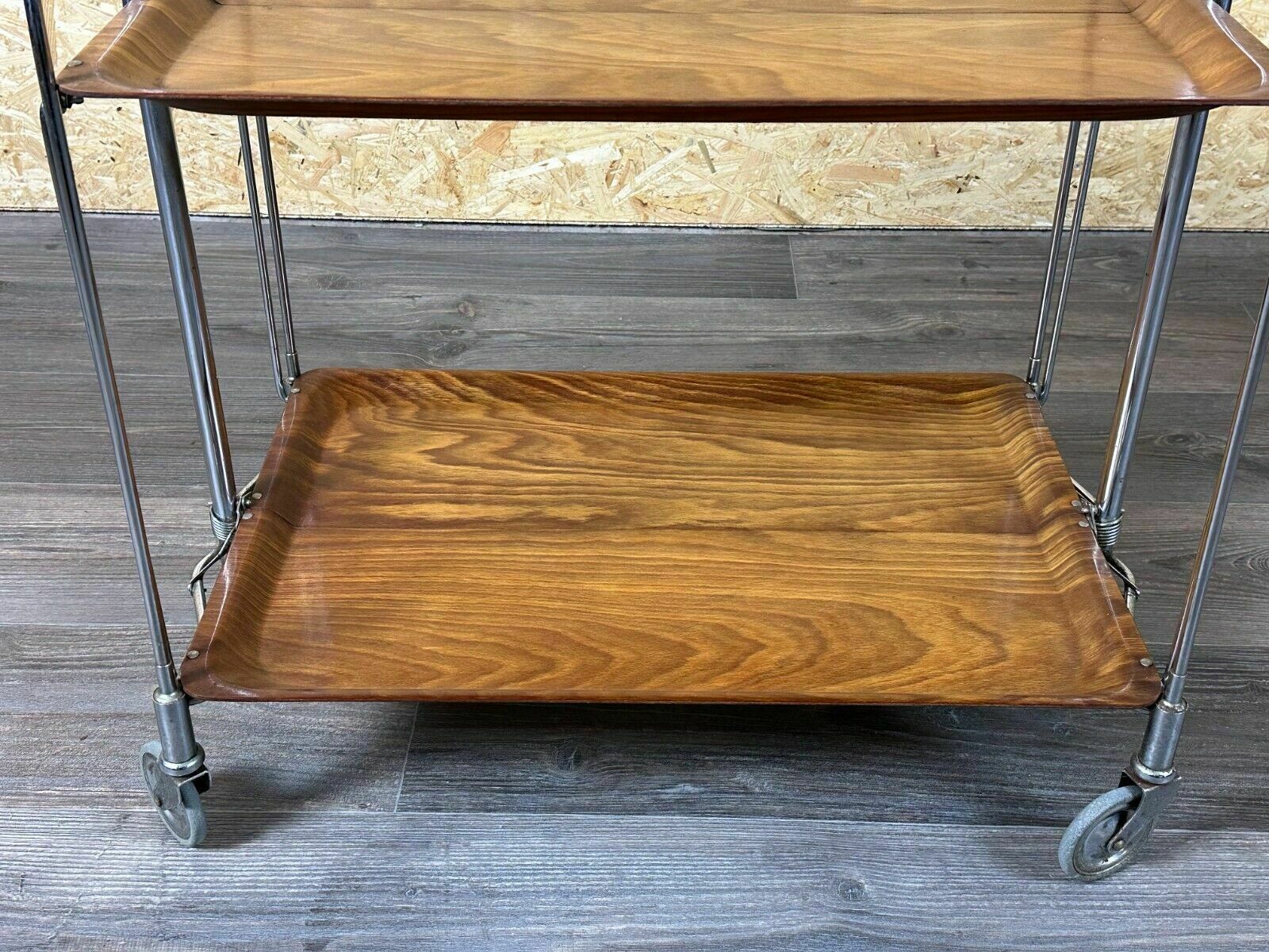 127.0 60s 70s Serving Trolley Dinette Side Table Space Age Brown Design 60s 70s photo