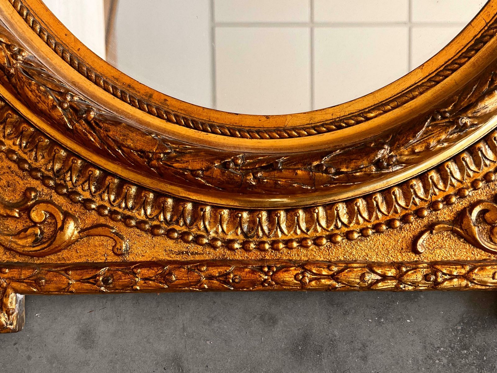 Miroir français rectangulaire en bois doré sculpté, XIXe siècle photo vinterior