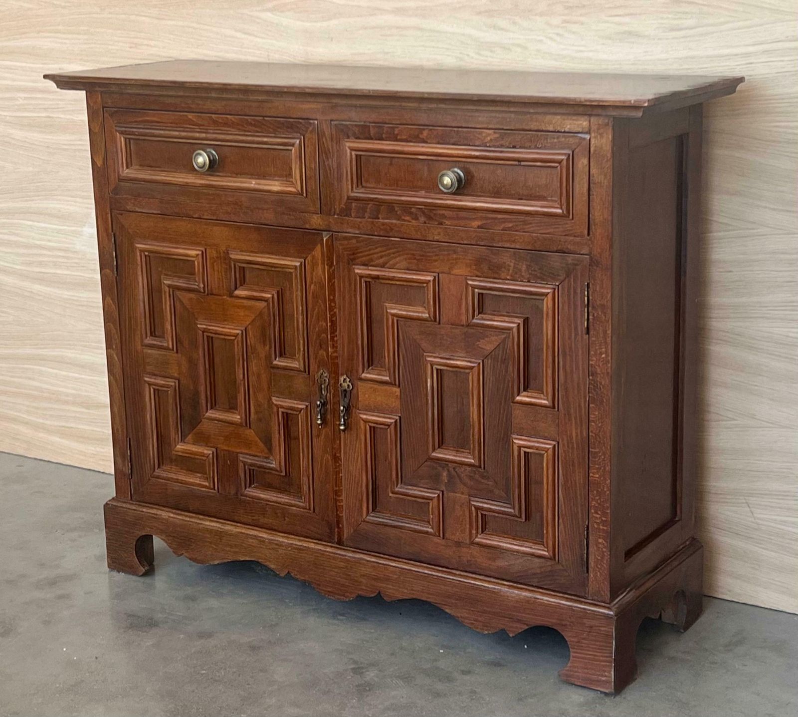 Spanish Catalan Carved Walnut Chest Of Drawers, Highboy Or Console, 1920s photo Furniture