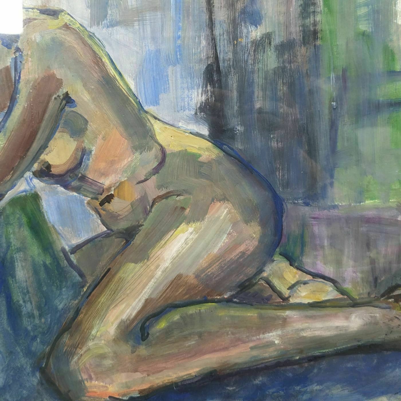 French School Nude In Watercolor Signed F. Diana photo for sale