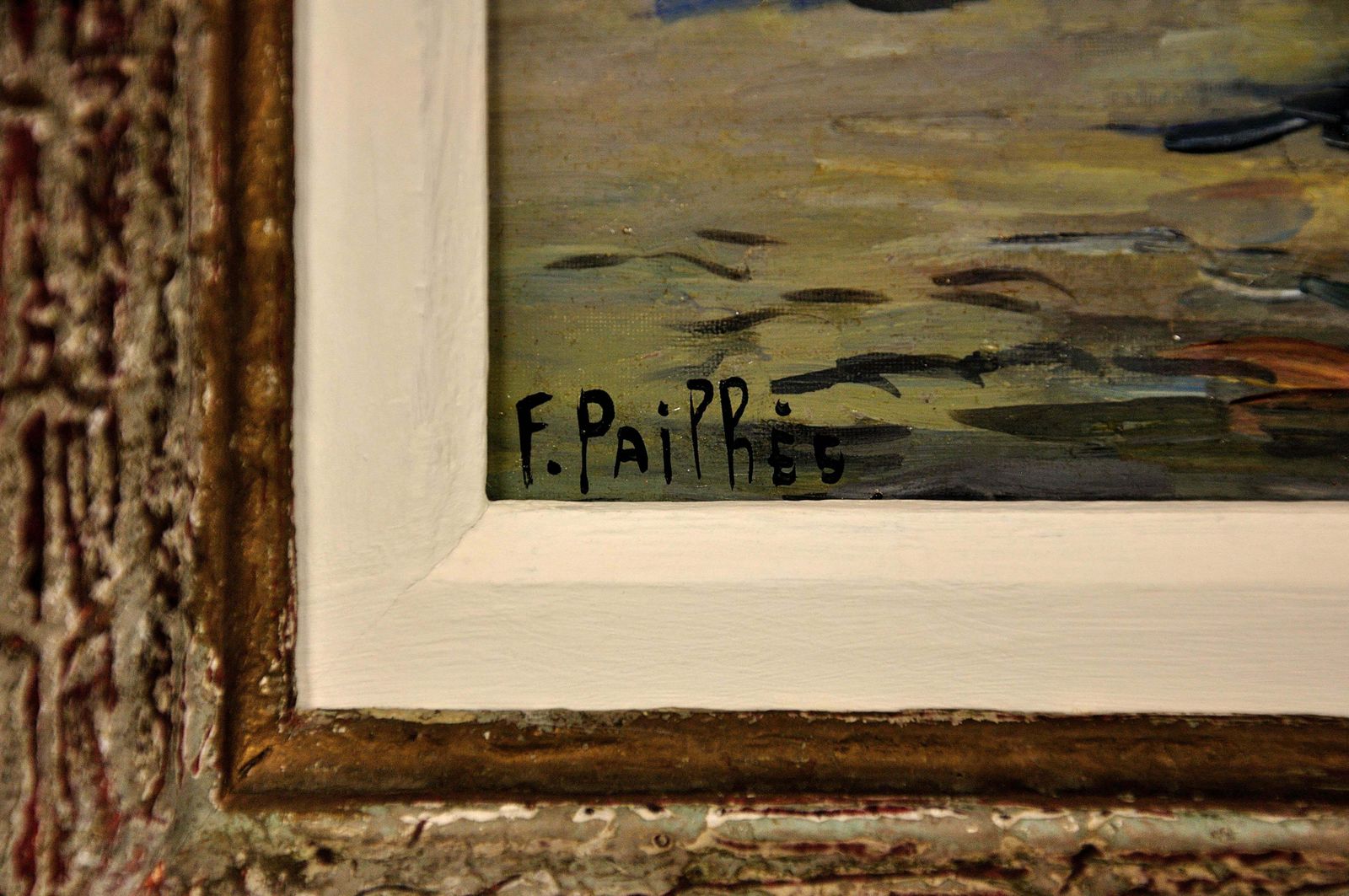 Fred Pailhes 1902 To 1991. Promenade Le Havre Harbour. France 1950s Normandy. French Mid 20th Century Montparnasse Framed Oil Painting. photo for sale