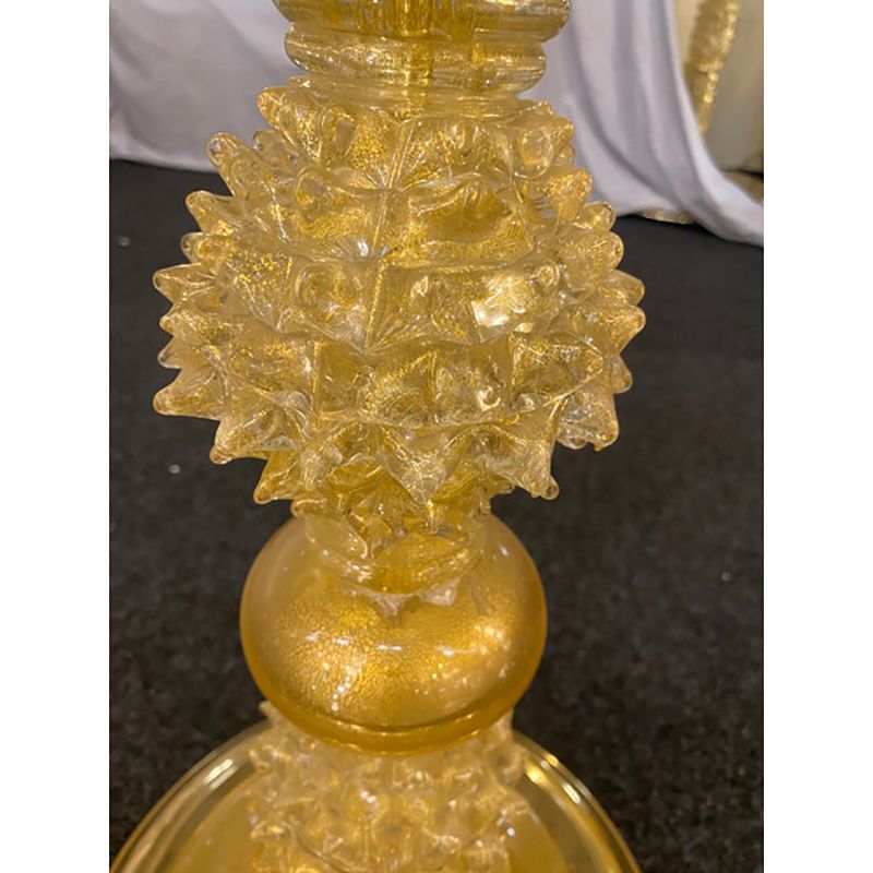 1980s Venetian Gold "Rostrato" Murano Glass Attributed Coffee Table photo furniture