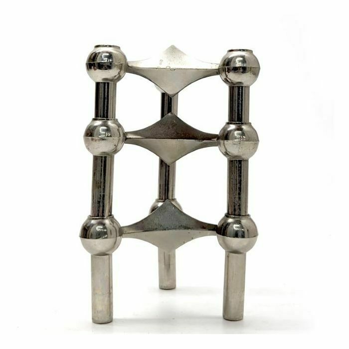 Ceasar Stoffi Set Of Three Chrome Plated Metal Candlesticks photo Home Decor