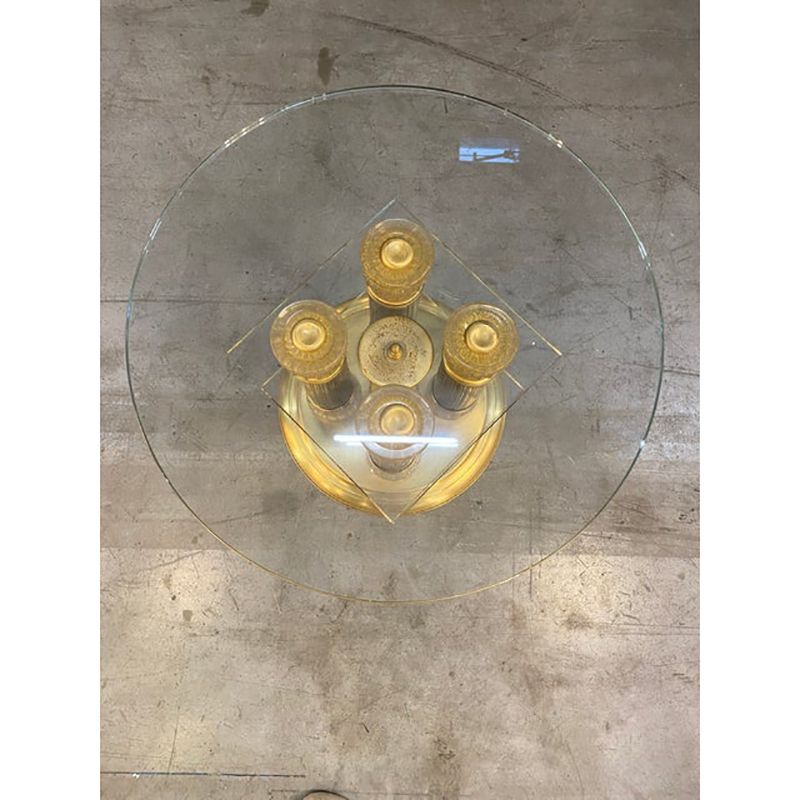 1980s Vintage Venetian Black And Gold Coffee Table In Murano Glass Attributed photo 10800.0
