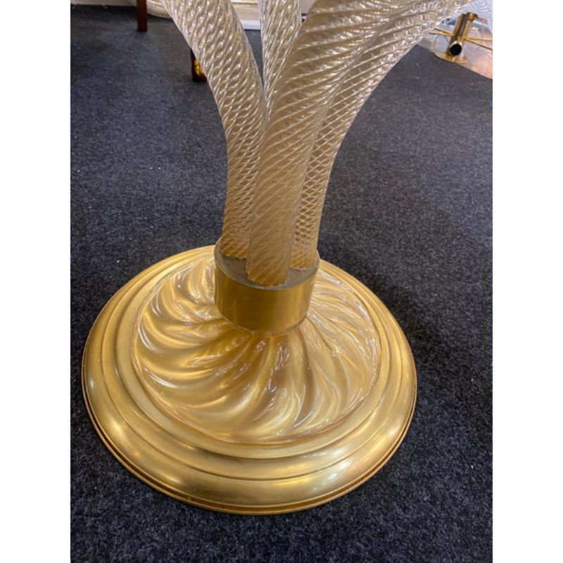 photo furniture 1980s Vintage Gold "Torciglione" Murano Glass Attributed Coffee Table