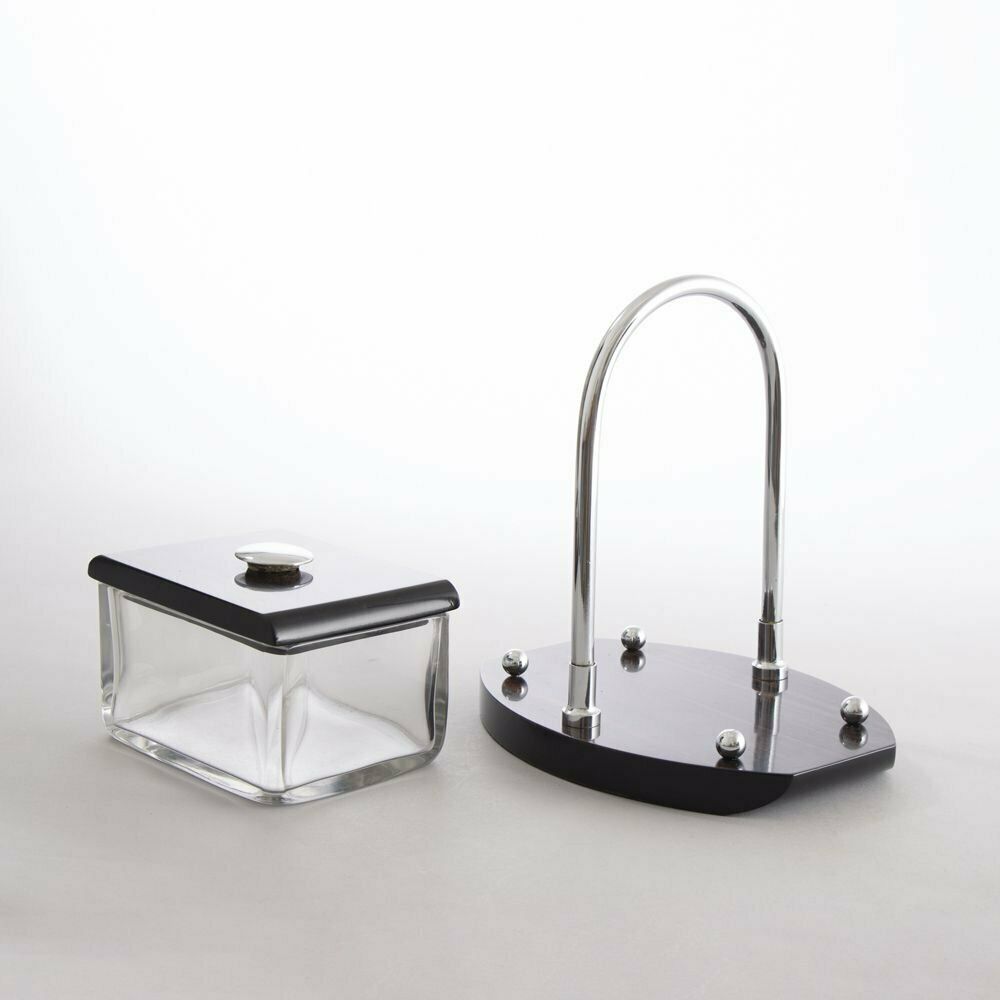 Louis Prodhon French Art Deco Macassar & Silver Plate Glass Ice Box 1930 photo 850.0
