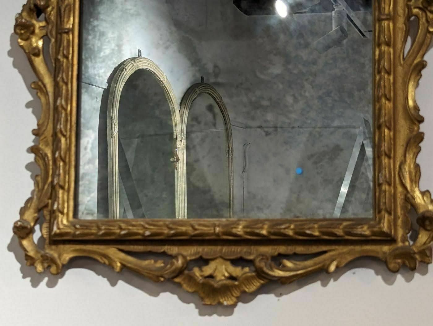 Baroque Style Mirror In 19th Century Gilded Wood photo Home Decor