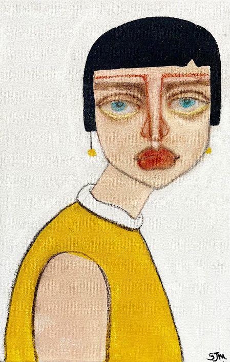 Yellow Vest. Figurative Painting By Samantha Millington