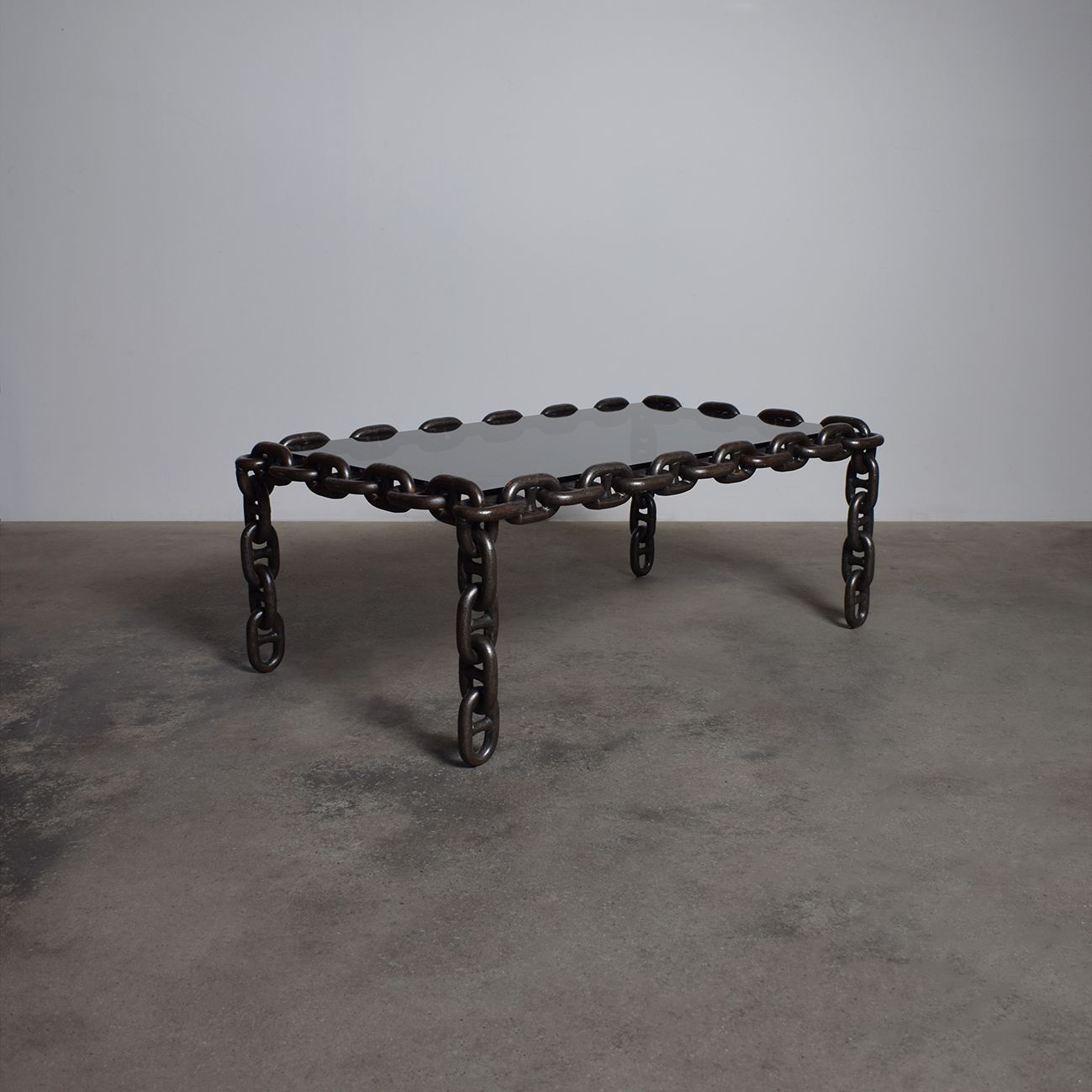 Artisan Industrial Chain Link Iron Coffee Table, Belgium, 1970