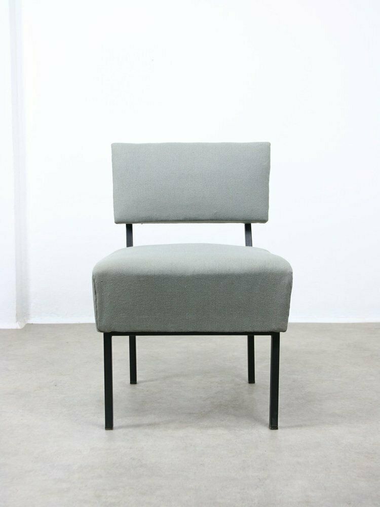 photo buy Mid Century Bauhaus Style Easy Chairs In Grey Fabric, Set Of 2