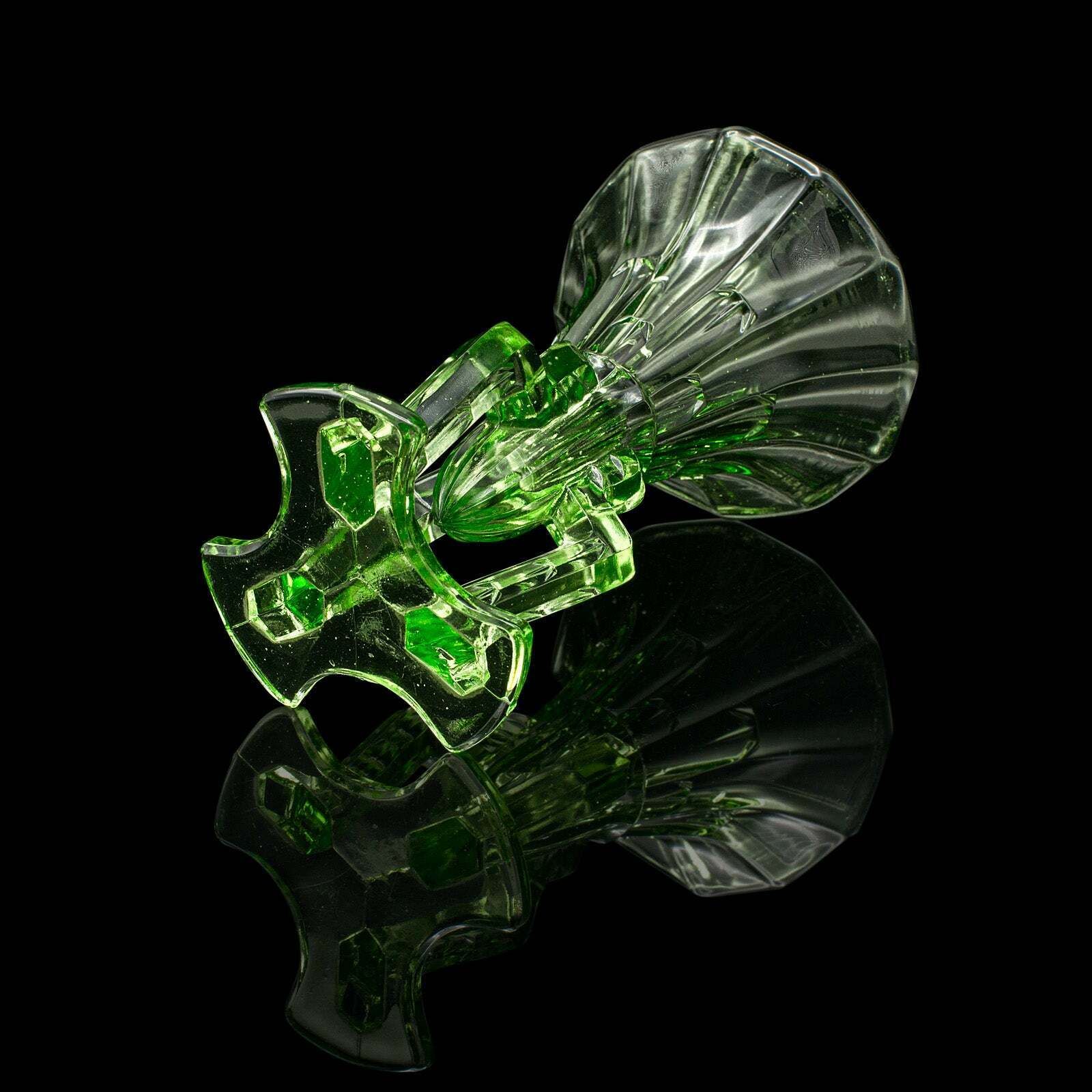 Small Vintage Rocket Vase, English Art Glass, Posy, Flower, Art Deco, Circa 1930 photo vintage