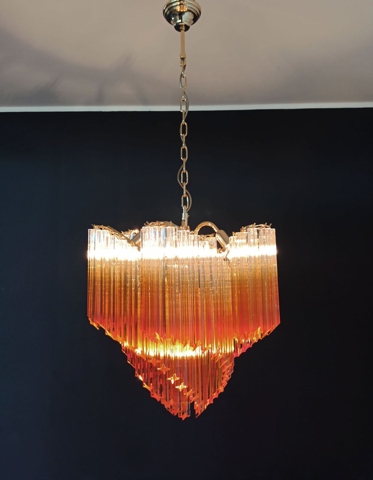 photo vinterior Modern Quadriedri Murano Glass Chandelier   114 Shaded Amber Prism Quadriedri