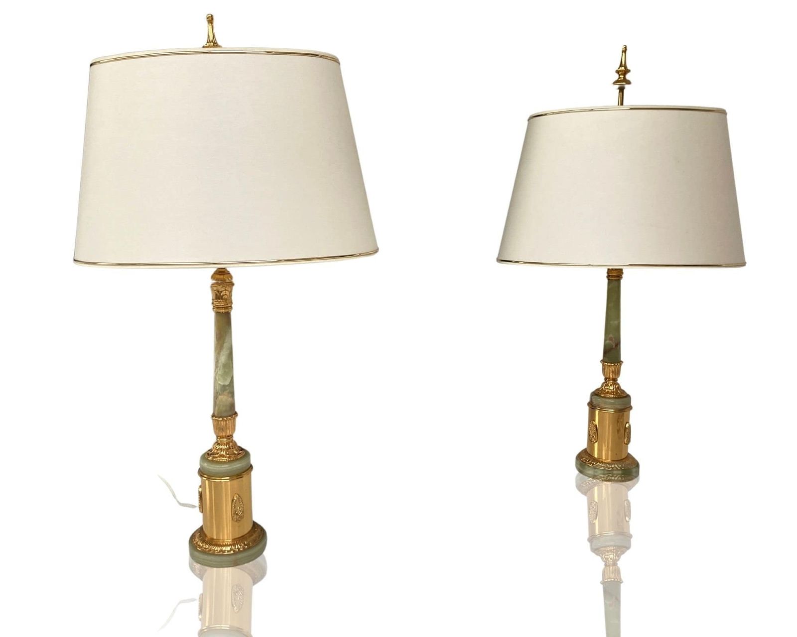 Paar Onyx Tafellampen | Grote Marmeren Lampen | Jaren 1950