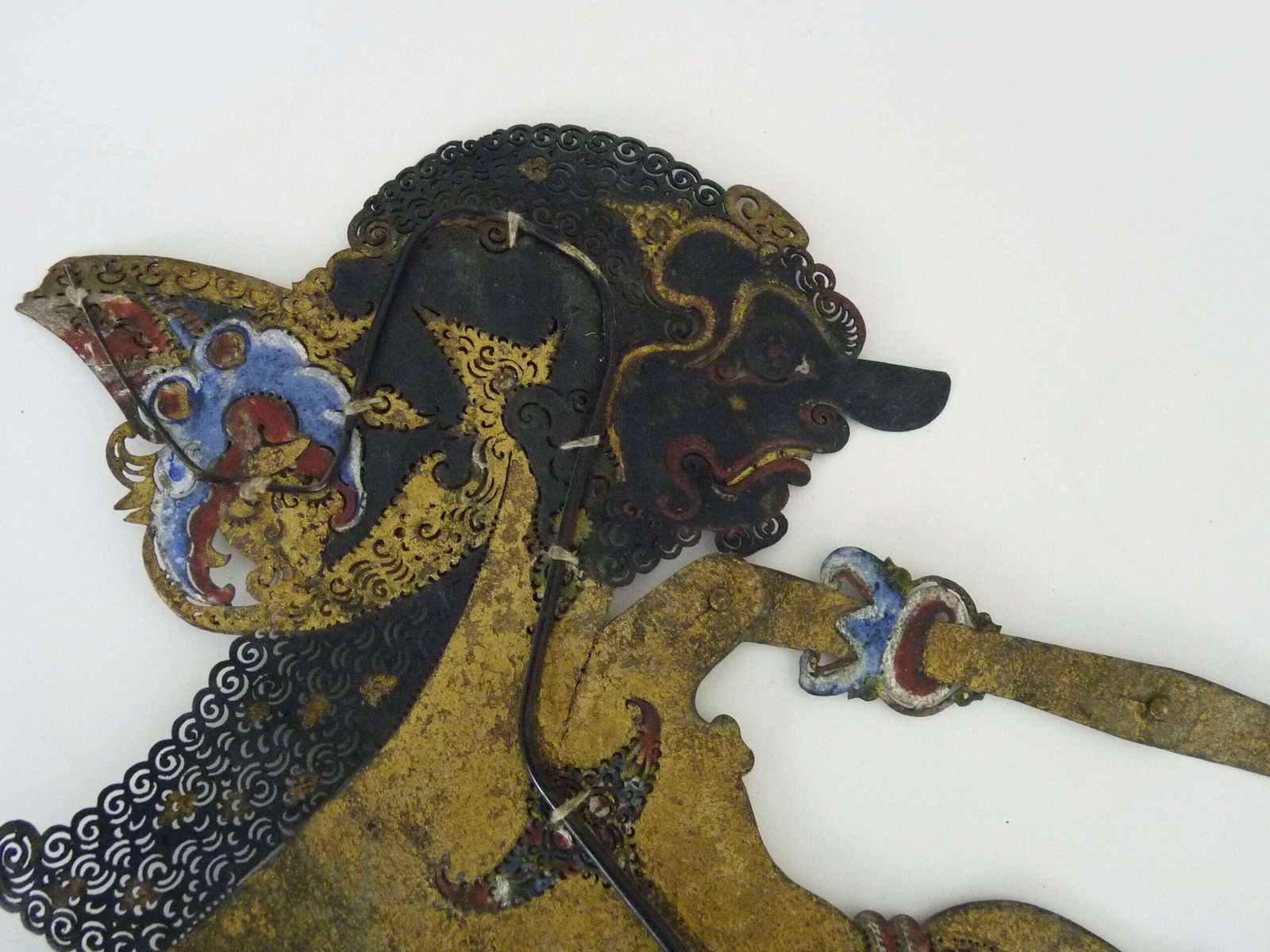 Bali Shadow Theater, Cut Leather Puppet And Buffalo Horn, Bali Indonesia photo 386.0