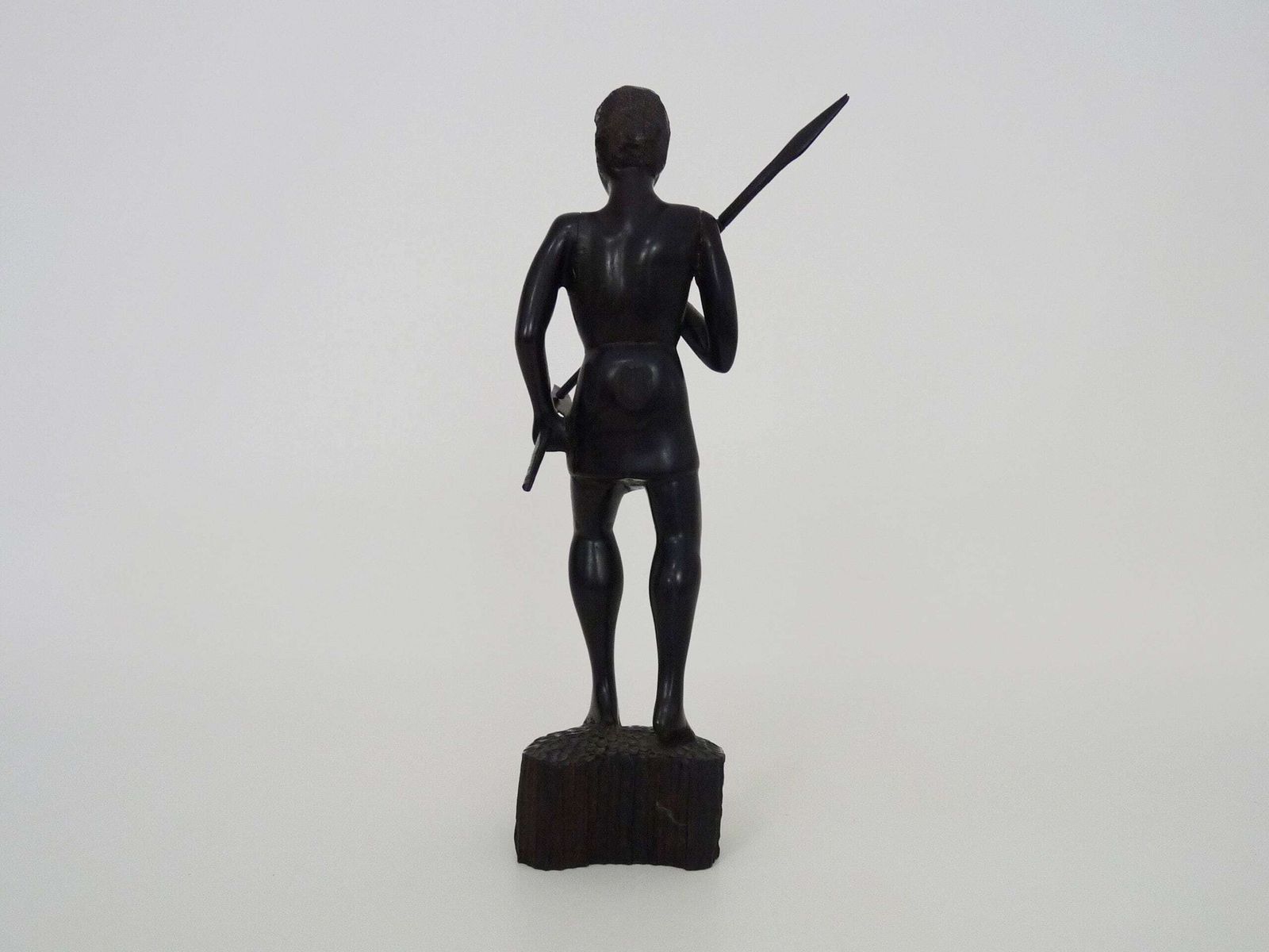 Malagasy School, Tananarive, Madagascar Art Deco Wooden Statuette 2 Spears. Signed F.Raydaly photo buy