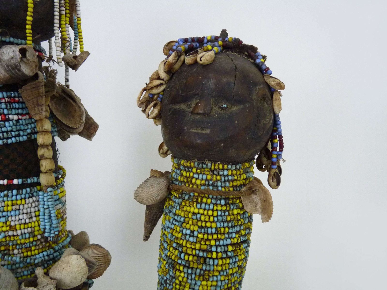 3 Namji Dowayo Dolls, Nigeria Cameroon. African Beaded Dolls. Tribal Art photo vinterior