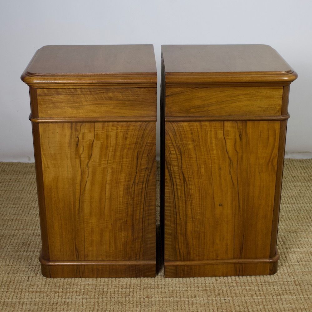 Pair Of Continental Walnut Bedside Chests photo for sale