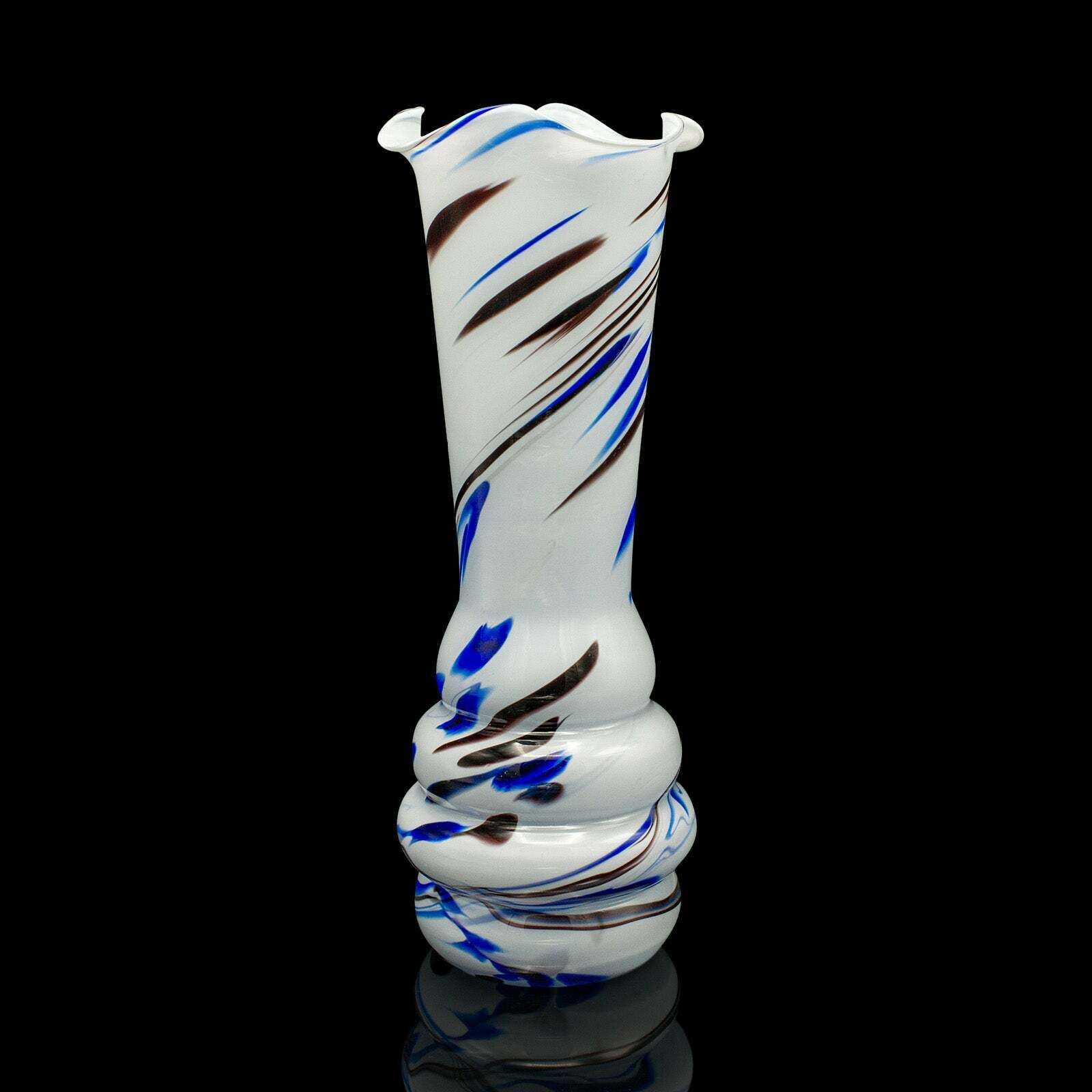 Tall Vintage Murano Flower Vase, Italian, Blown Glass, Mid Century, Circa 1950 photo for sale