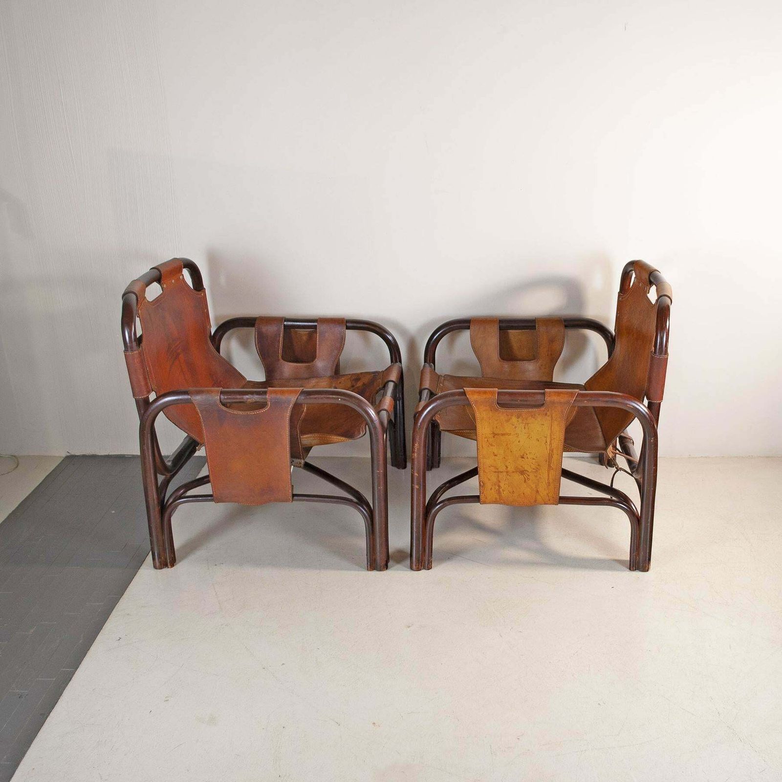 Tito Agnoli Set Of Two Bamboo Cane Armchairs 1960s photo furniture