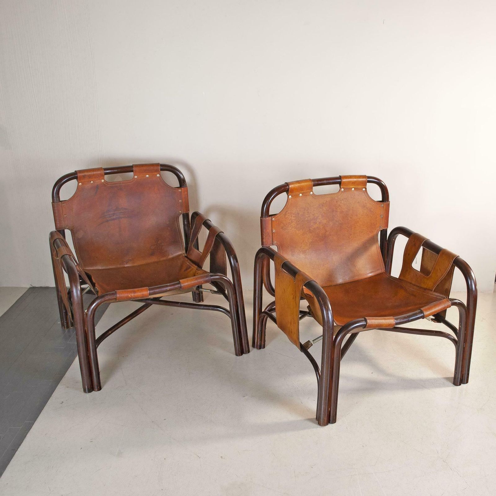 Tito Agnoli Set Of Two Bamboo Cane Armchairs 1960s photo vinterior