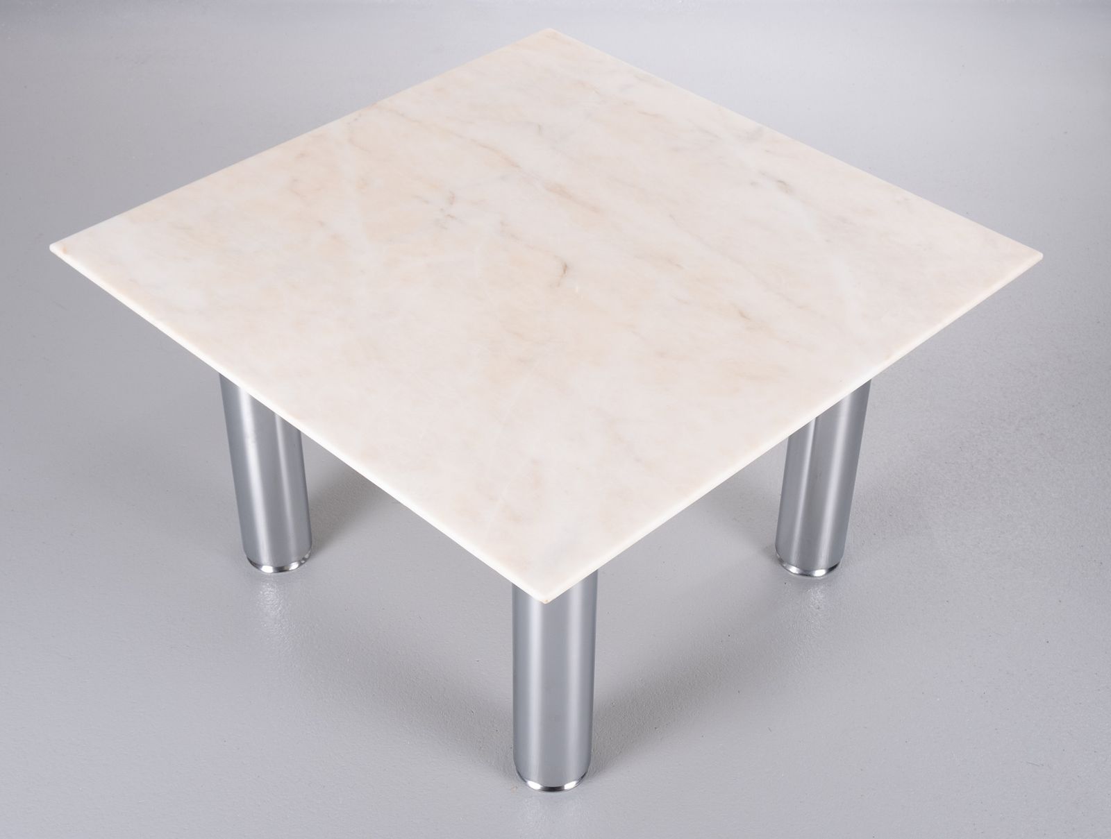 Wolfgang C.R. Mezger Marble On Steel Coffee Table 1980s photo for sale