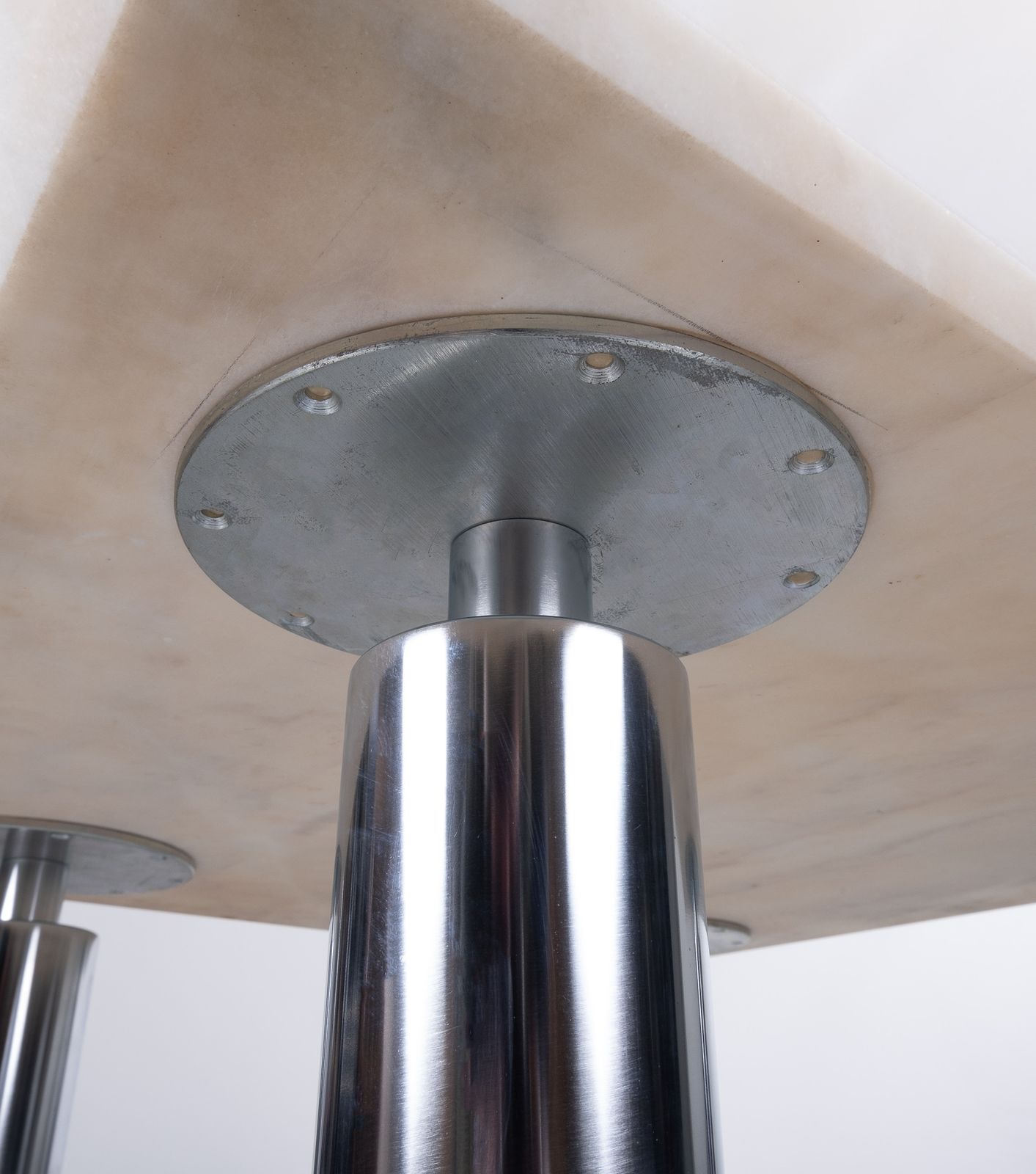Wolfgang C.R. Mezger Marble On Steel Coffee Table 1980s photo 1196.0