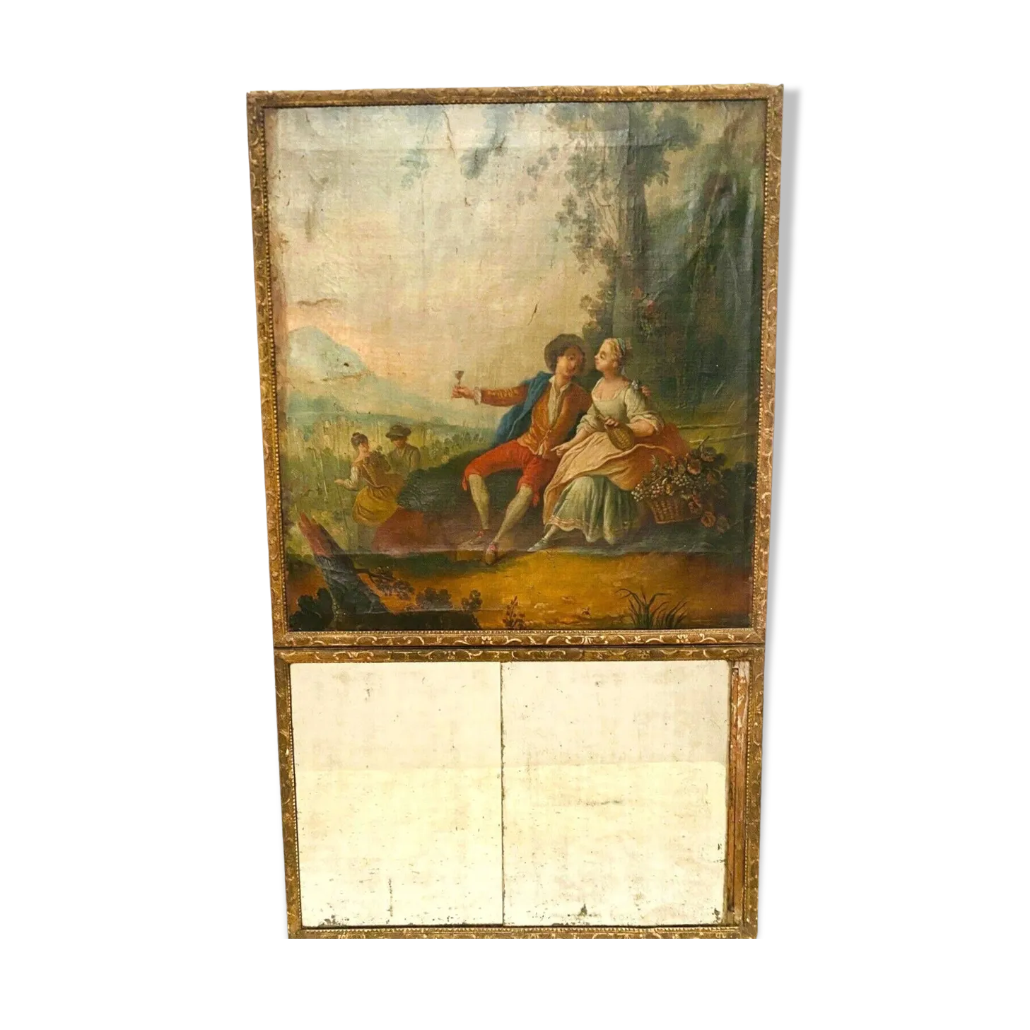 Louis XV Style Trumeau In Carved Wood 19th Century