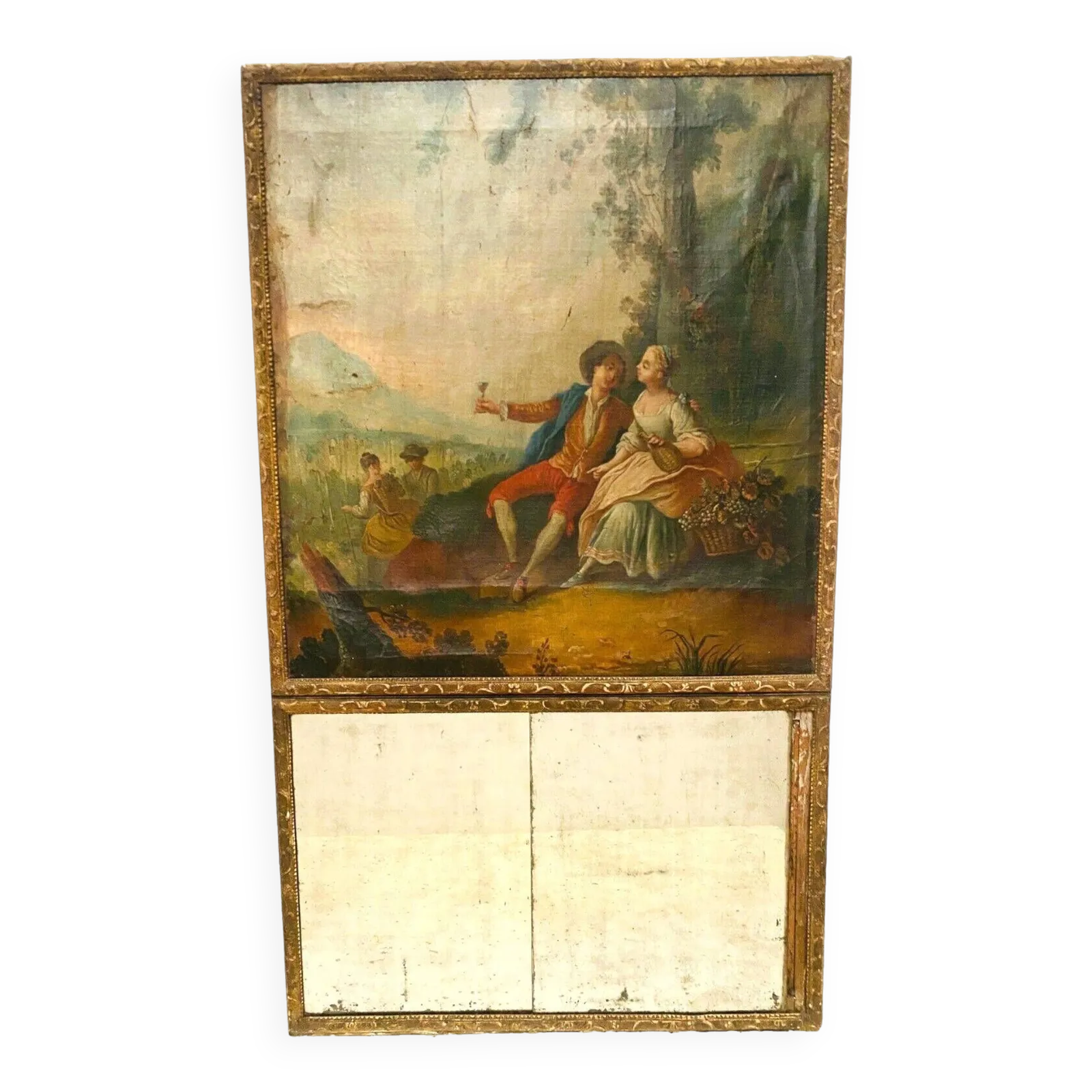 photo vintage Louis XV Style Trumeau In Carved Wood 19th Century