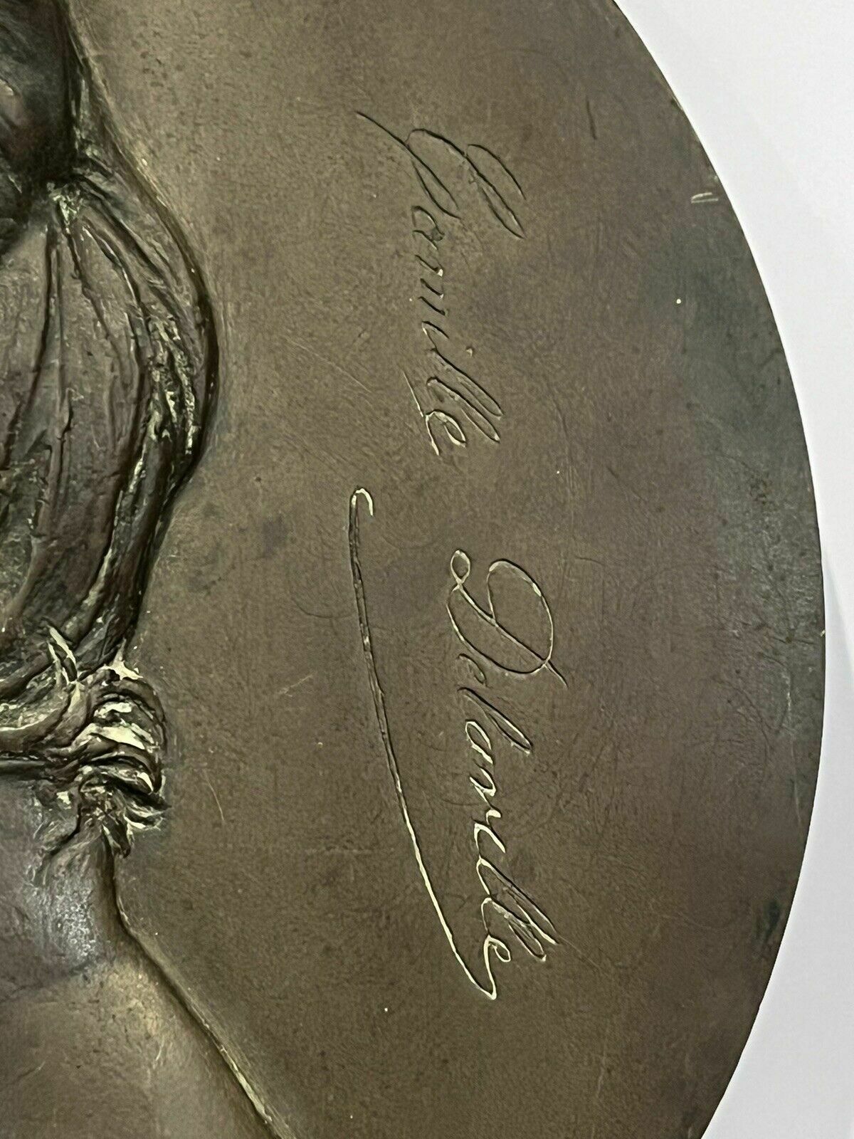 Bronze Plaque By A Jouandot 1831 1884 Of Camille Delaville   Feminist 1838 1888. photo furniture