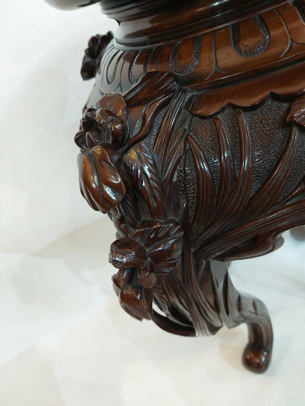 Chinese Mahogany Jardiniere Vase Stand C.1900 photo furniture