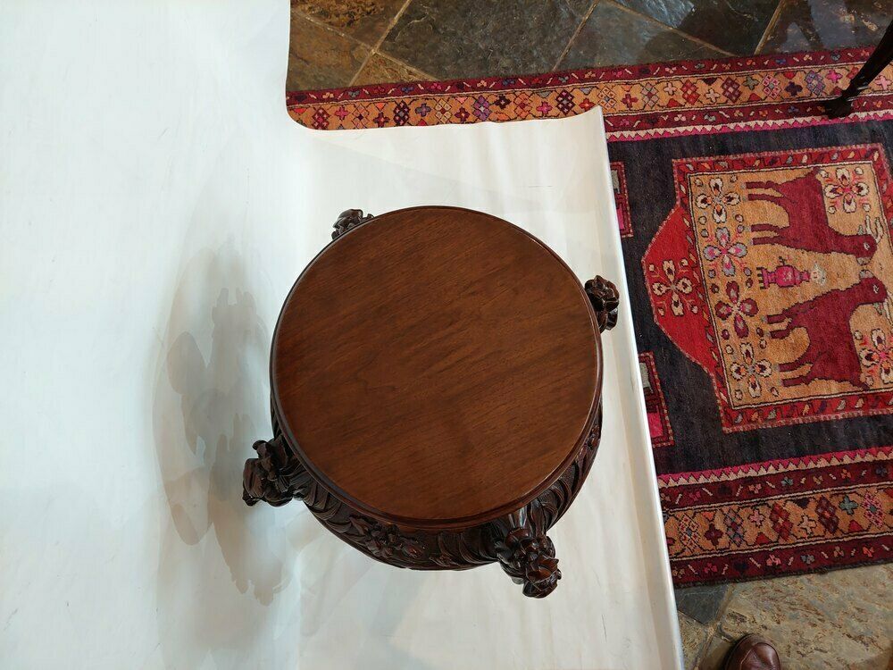 Chinese Mahogany Jardiniere Vase Stand C.1900 photo Home Decor