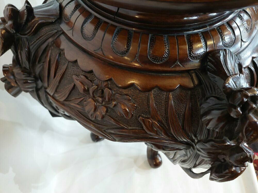 Chinese Mahogany Jardiniere Vase Stand C.1900 photo 950.0