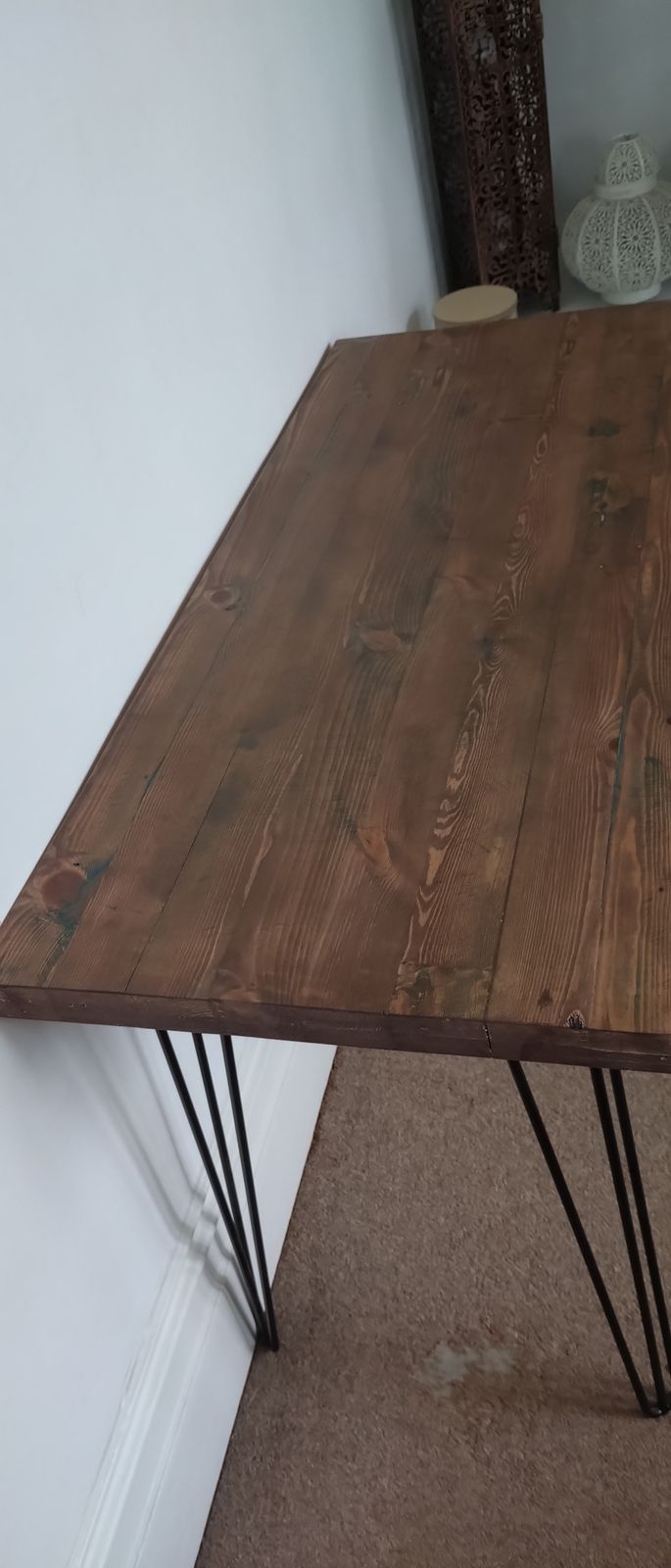Hairpin Legs Dining Table Solid Wood photo 190.0