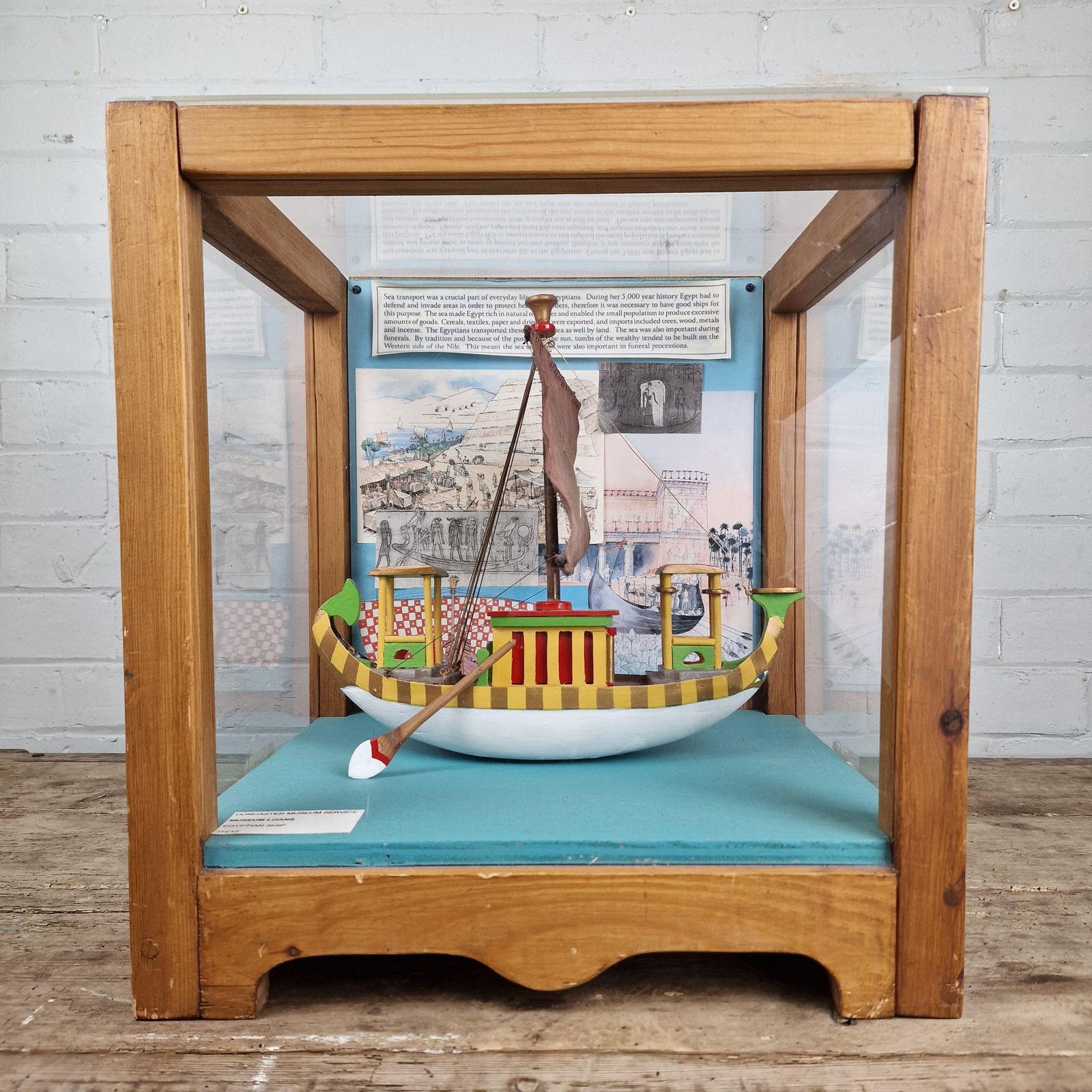 Vintage Mid 20th Century Educational Model Of An Egyptian Ship