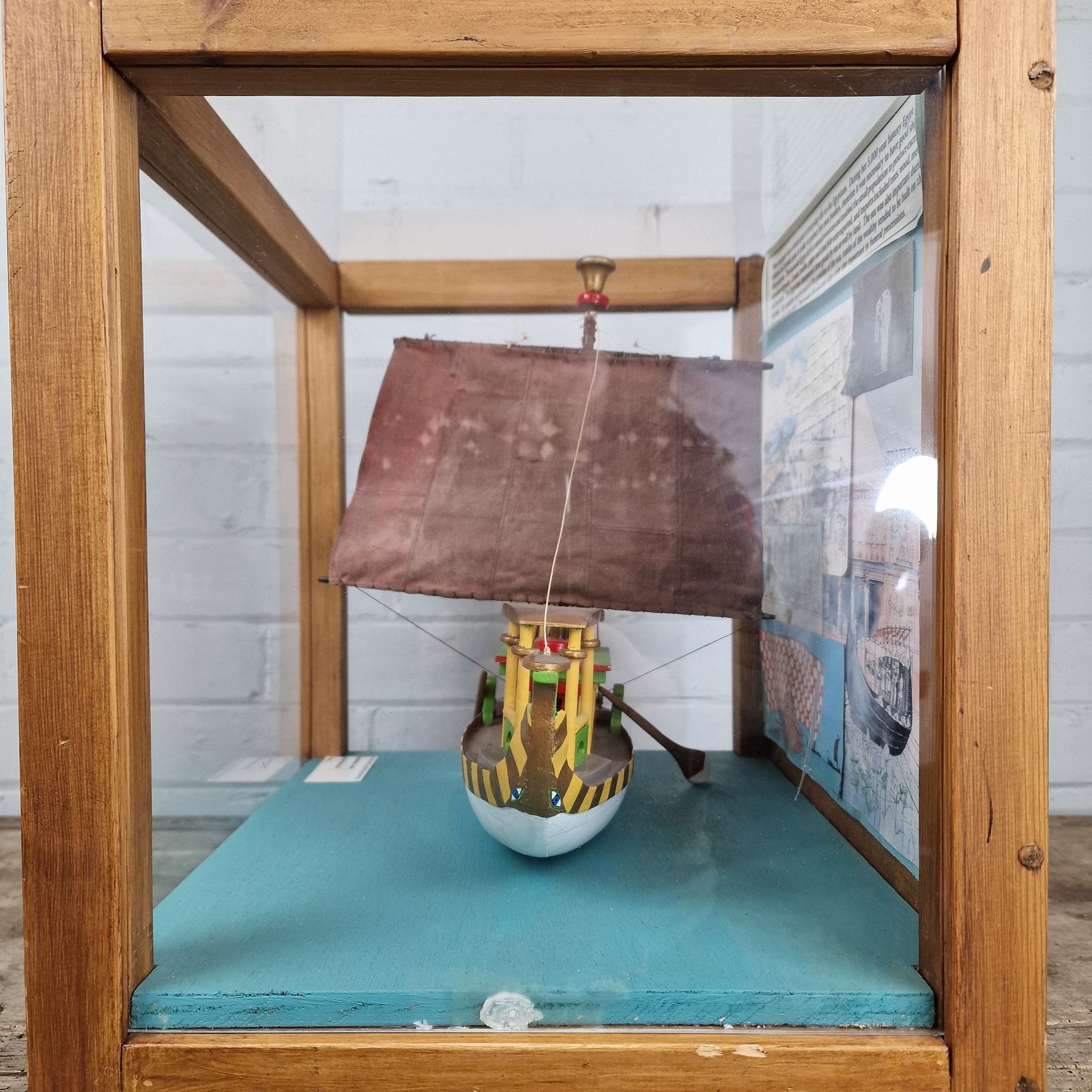 Vintage Mid 20th Century Educational Model Of An Egyptian Ship photo for sale