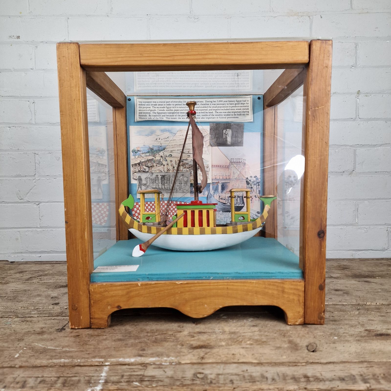 Vintage Mid 20th Century Educational Model Of An Egyptian Ship photo 200.0