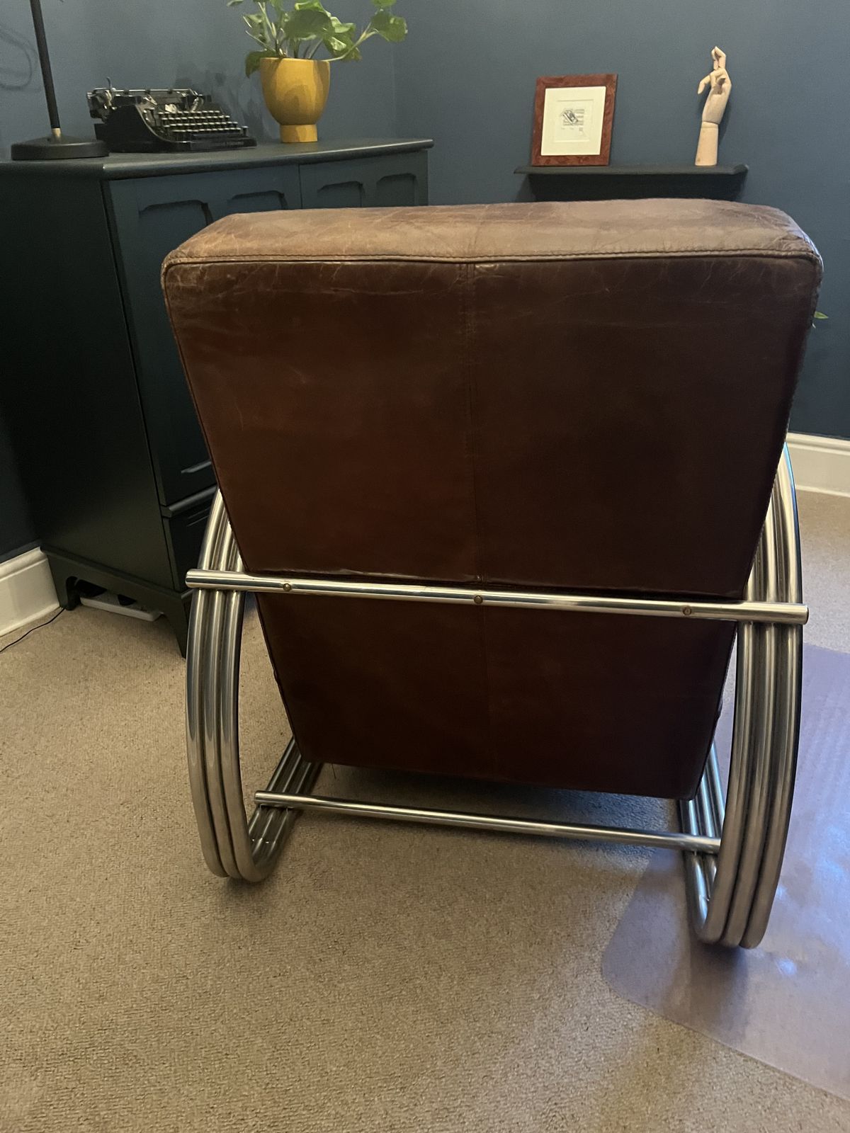 Andrew Martin Cadillac Armchair With American Flag Design photo Furniture