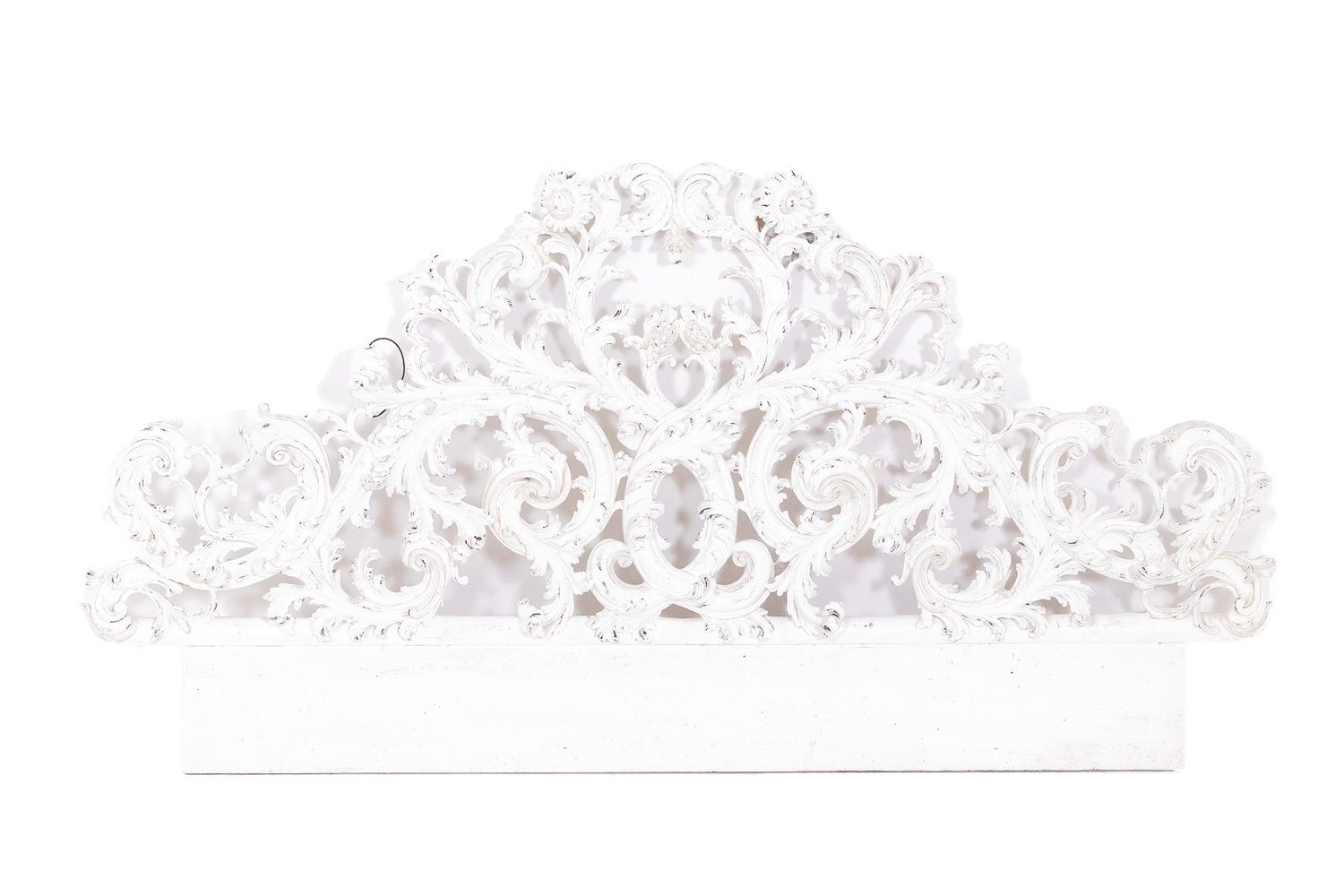Rocaille Style Headboard, In Carved And Lacquered Wood. Circa 1900.