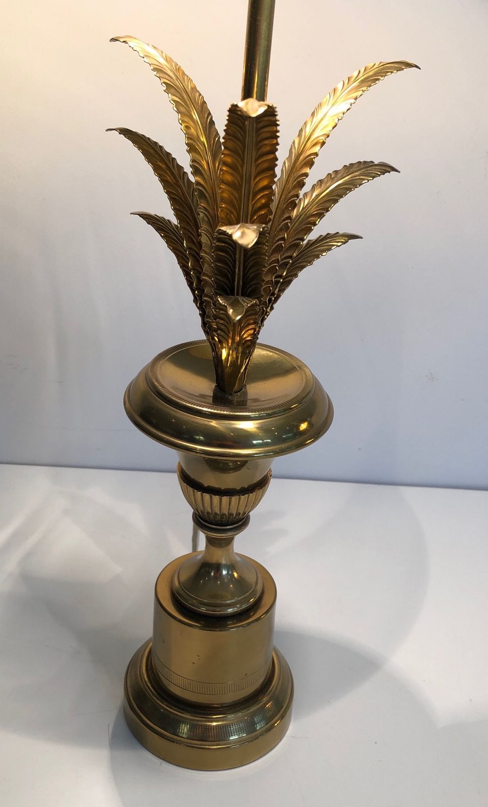 Neoclassical Style Palm Tree Table Lamp In Brass In The Taste Of Maison Charles photo buy