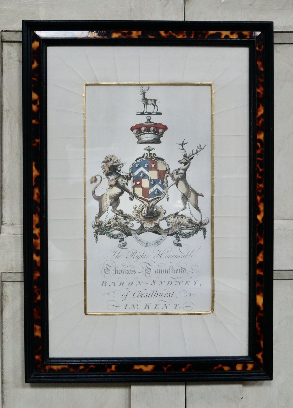 Antique Pair Of Framed Coat Of Arms photo for sale
