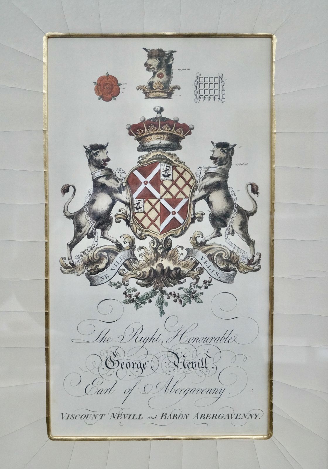 Antique Pair Of Framed Coat Of Arms photo vintage