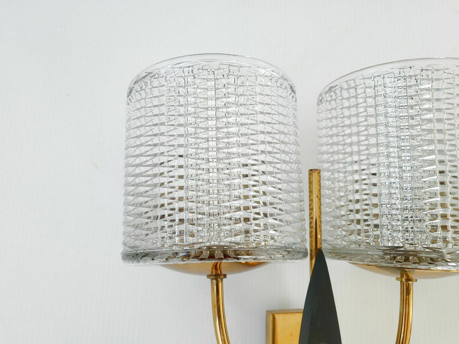 Pair Of Vintage 50s Wall Lights House Arlus Dlg Felix Agostini Brass Steel Glass photo furniture