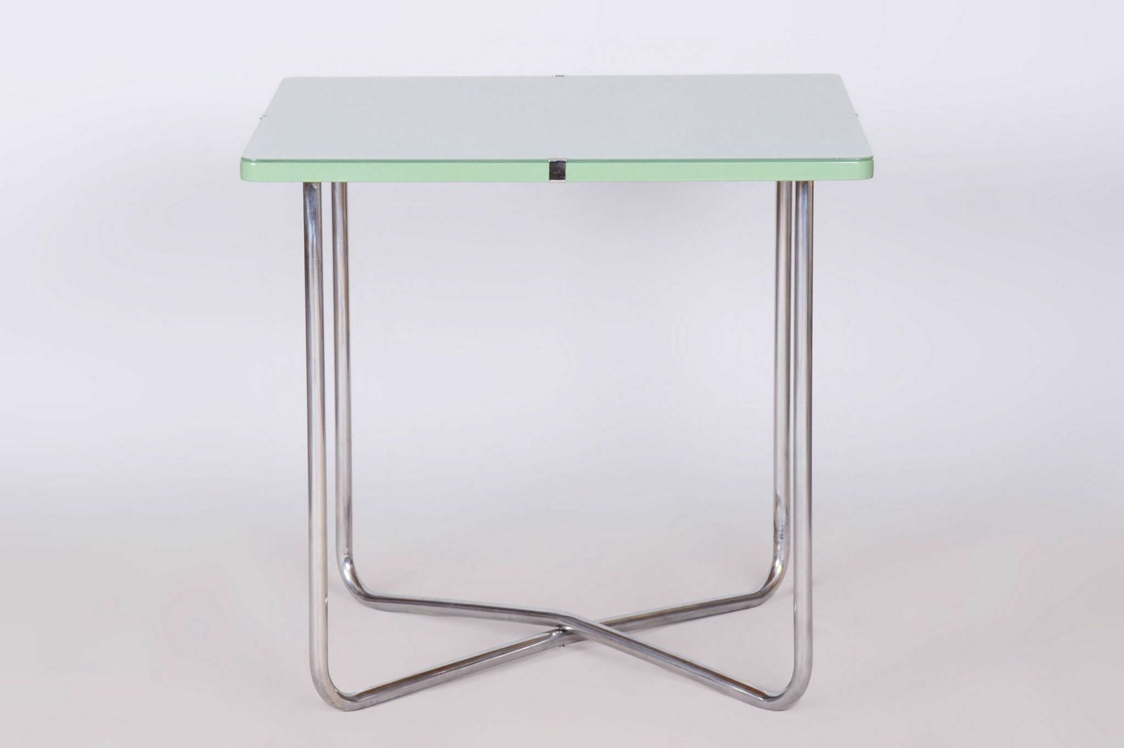 Restored Bauhaus Table, By Hynek Gottwald, Chrome Plated Steel, Czech, 1930s photo furniture