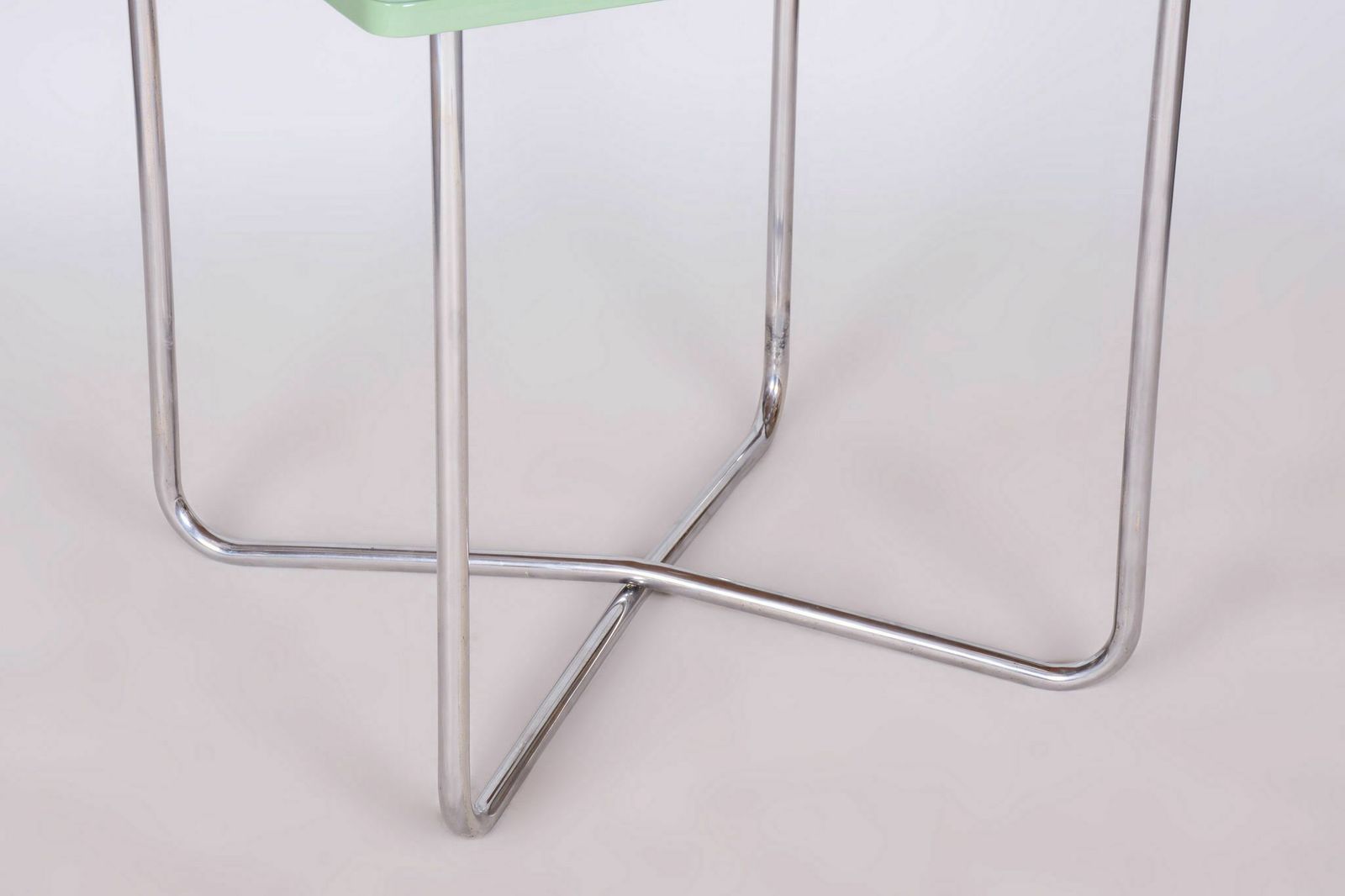 Restored Bauhaus Table, By Hynek Gottwald, Chrome Plated Steel, Czech, 1930s photo 1250.0