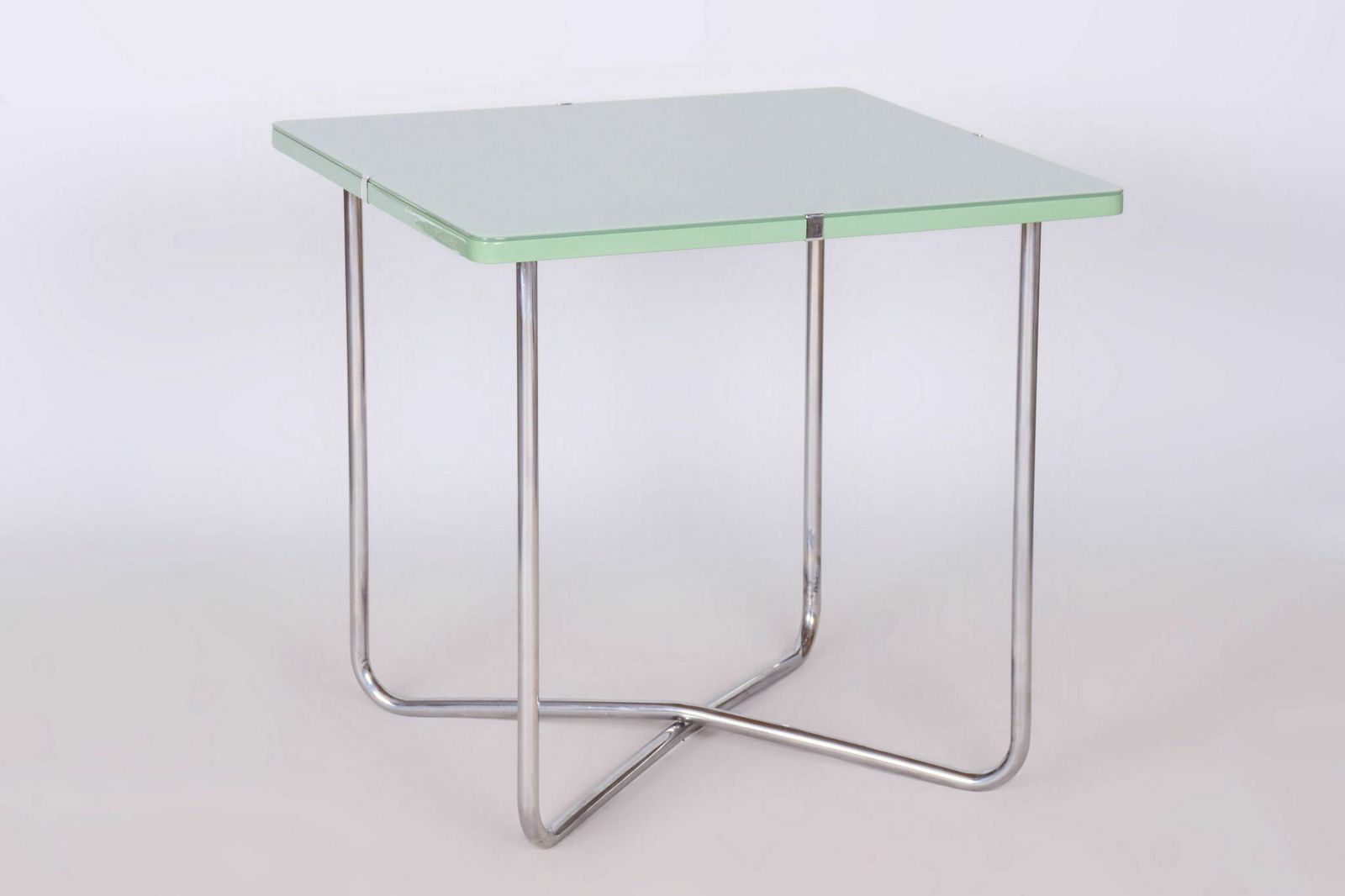 Restored Bauhaus Table, By Hynek Gottwald, Chrome Plated Steel, Czech, 1930s