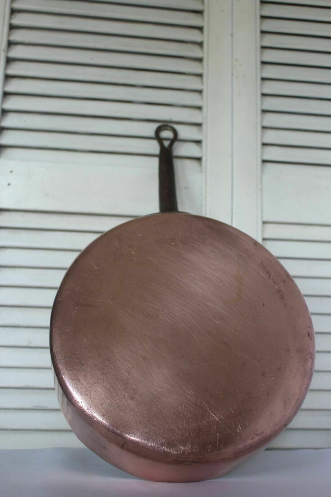 French Professional Rare Find Copper Fry Pan N. 77 Iron Handle 0 7 1 Paris 27x7 photo furniture